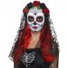 Máscara de Catrina con Velo y Rosas