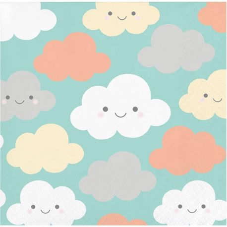 16 Servilletas Nubes 25 cm