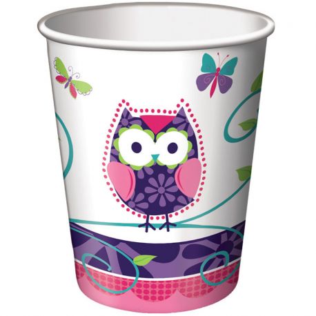 8 Vasos Owl Pal Birthday