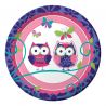 8 Platos Owl Pal Birthday 18 cm