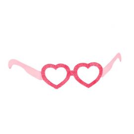 6 Gafas de Papel de Corazón