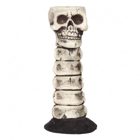 Candelabro Calavera Resina 17 Cms