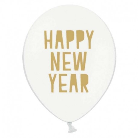 6 Globos Happy New Year 30 cm