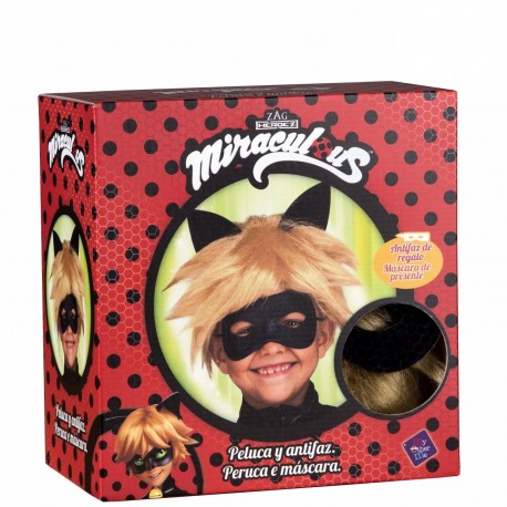 Peluca Cat Noir con Antifaz Infantil