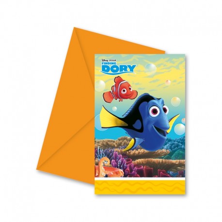 6 Invitaciones Buscando a Dory