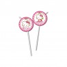 6 Pajitas Medallon Hello Kitty