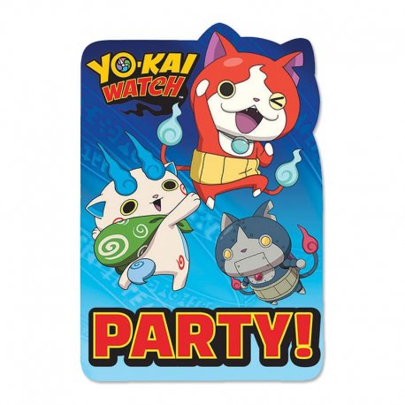 8 Invitaciones Yo Kai Watch