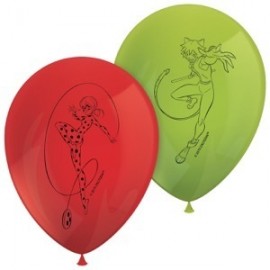 8 Globos Látex LadyBug