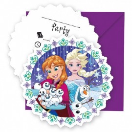 6 Invitaciones Frozen Copos de Nieve