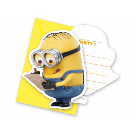 6 Invitaciones Minions