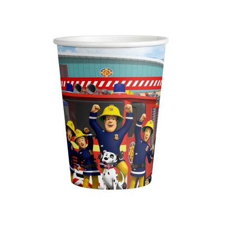 8 Vasos Sam el Bombero 250 ml