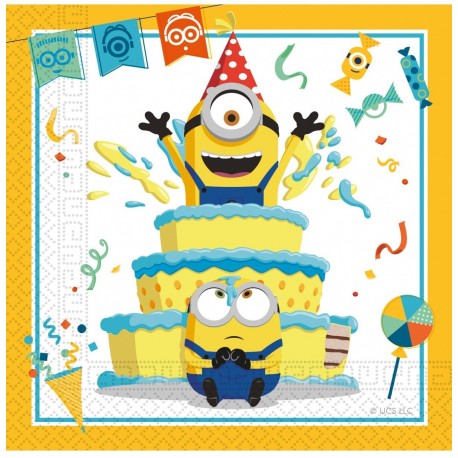 20 Servilletas Minions 33 cm