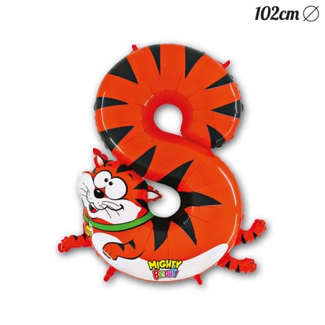 Globo Número 8 Tigre Foil 102 cm