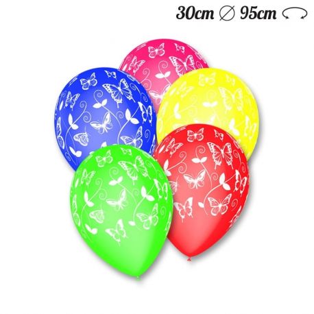 Globos Mariposas M02 Redondos 30 cm